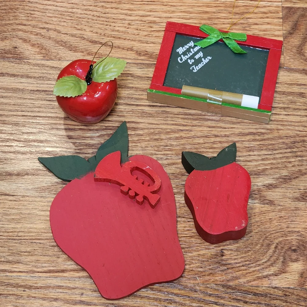 Vintage Set of 4 Teacher core Christmas Ornaments